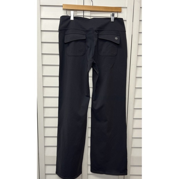 Athleta Fusion Flare Wide Leg Pull On Yoga Activewear Pants Size Large Gray - Picture 5 of 9